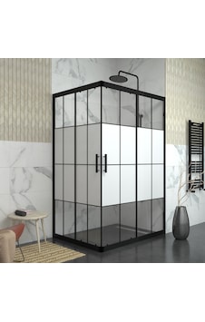 Tekno Duş Black Rigel 6mm Karolajlı Kumlama Dikdörtgen Duşakabin Yarı Beyaz Tekno Duş Black Rigel 6mm Karolajlı Kumlama Dikdörtgen Duşakabin Yarı Beyaz