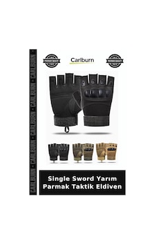 Single Sword Yarım Parmak Taktik Eldiven Erkek Motorcu Spor