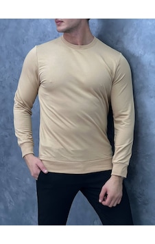 Modefendi Düz Renk İki İplik Sweatshırt Krem Modefendi Düz Renk İki İplik Sweatshırt Krem