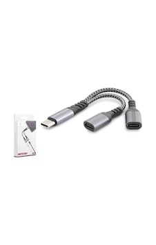 Hadron Gj-015 Zırhlı Örgü Type-c Erkek To 2 X Type-c Dişi Çoklayıcı Adaptör - Siyah Hadron Gj-015 Zırhlı Örgü Type-c Erkek To 2 X Type-c Dişi Çoklayıcı Adaptör - Siyah