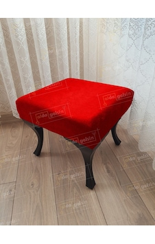 Ayak Ucu Kapı Önü Antre Düz Bench Puf Siyah Ayak Kırmızı