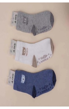 Kıpırık Baby 3'lü Erkek Çocuk Kaydırmaz Taban Soket Çorap-1325 ÇoK Renkli