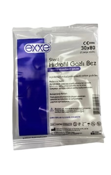 Exxe Steril Hidrofil Gazlı Bez 30x80 Cm 1 Adet 2 Parça Exxe Steril Hidrofil Gazlı Bez 30x80 Cm 1 Adet 2 Parça
