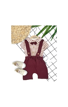 Murat Baby Erkek Bebek Çizgili Gömlekli Papyonlu Salopet-5712-bordo Bordo Murat Baby Erkek Bebek Çizgili Gömlekli Papyonlu Salopet-5712-bordo Bordo