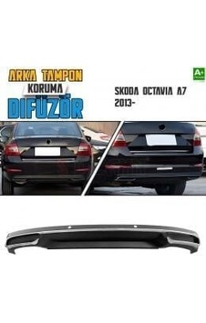 Skoda Octavia Uyumlu A7 Arka Tampon Difüzör Egzozlu Oem Stil 2013 Üzeri Parça
