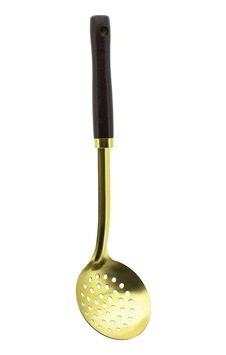 Newlife Clkn-2320 Altın Gold Metal Servis Kevgir Ahşap Saplı 35cm Çok Renkli Newlife Clkn-2320 Altın Gold Metal Servis Kevgir Ahşap Saplı 35cm Çok Renkli