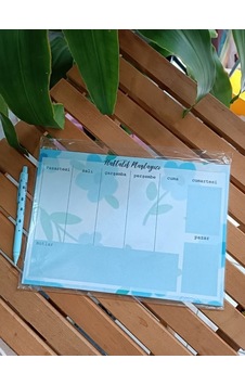 Masaüstü Planlayıcı A4 Boy Notepad Memopad Check List Not Defteri Bloknot - Mavi