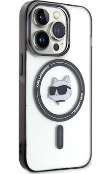 Apple Uyumlu iPhone Se 2022 Kılıf Karl Lagerfeld Sıvılı Simli Choupette Head Dizayn Kapak