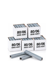 5'li Paket - Ithal 80/06 80 Serisi Havalı Zımba Teli 6 Mm 25.000 Adet 5'li Paket - Ithal 80/06 80 Serisi Havalı Zımba Teli 6 Mm 25.000 Adet