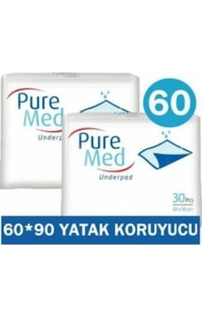 Puremed 60 x 90 CM Hasta Altı Bezi Serme Yatak Koruyucu 30'lu x 2 60 Adet Puremed 60 x 90 CM Hasta Altı Bezi Serme Yatak Koruyucu 30'lu x 2 60 Adet