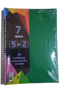 5+2 Ayraçlı Defter 7 Konulu 175 Yaprak 1 Adet 5 Kareli 2 Çizgili Spralli Plastik Kapak Seperatörlü Yeşil 5+2 Ayraçlı Defter 7 Konulu 175 Yaprak 1 Adet 5 Kareli 2 Çizgili Spralli Plastik Kapak Seperatörlü Yeşil