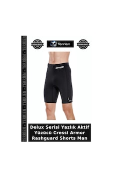 Terrien Delux Serisi Yazlık Aktif Yüzücü Cressi Armor Rashguard Shorts Man Siyah