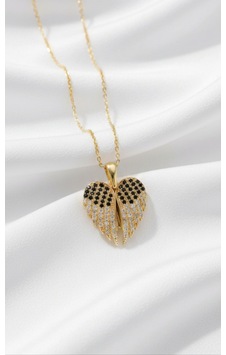 Çekirdekjewelry 925 Ayar Gümüş Kişiye Özel Kanatlı Kolye Gold
