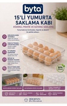 15'li Şeffaf Kapaklı Yumurta Saklama Kabı Buzdolabı Yumurtalık Organizer Diğer 15'li Şeffaf Kapaklı Yumurta Saklama Kabı Buzdolabı Yumurtalık Organizer Diğer