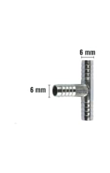 Rakor Metal T Tip Hortum İçin 6mm 2 Adet 5"