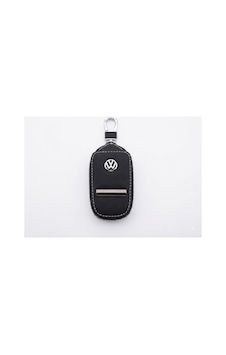 Volkswagen Uyumlu Siyah Fermuarlı Deri Araç Anahtar Kılıfı Ve Anahtarlık
