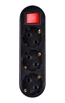 Smart Socket SS3AKAGLS 3'lü Akım Korumalı & Anahtarlı Fiş Priz Golyad Siyah