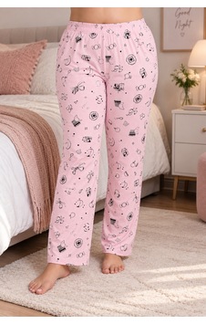 Laperissa Pembe Yiyecek Desenli Örme Büyük Beden Pijama Altı Laperissa Pembe Yiyecek Desenli Örme Büyük Beden Pijama Altı