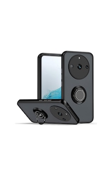 Realme 11 Pro Plus Uyumlu Kılıf Yüzüklü Standlı Extra Darbe Koruma Sert Silikon Kapak - Siyah Siyah Realme 11 Pro Plus Uyumlu Kılıf Yüzüklü Standlı Extra Darbe Koruma Sert Silikon Kapak - Siyah Siyah
