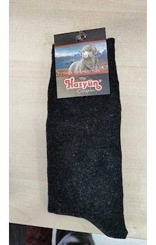 Hasyün 2li Yün Çorap Gerçek Yün Hakiki Sıcaklık Gri-kahverengi-lacivert-füme Antrasit
