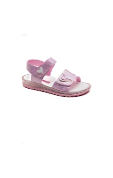 Kalpli Tam Ortopedik Kız Çocuk Sandalet Pembe Kalpli Tam Ortopedik Kız Çocuk Sandalet Pembe