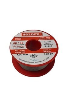 Soldex 1.2mm 100 Gram Kalın Lehim Teli Sn60 Pb40 Soldex 1.2mm 100 Gram Kalın Lehim Teli Sn60 Pb40