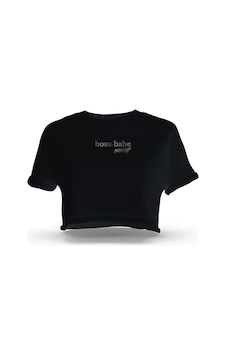 Nowup Nutrıtıon Boss Babe- Siyah Kadın Sporcu Crop siyah