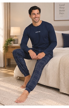 Wordex Falkom 5802 İnterlok Kışlık Kalın Kumaşlı Ekose Pijamalı Erkek Ev Pijama Takımı Mavi Wordex Falkom 5802 İnterlok Kışlık Kalın Kumaşlı Ekose Pijamalı Erkek Ev Pijama Takımı Mavi
