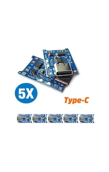 Tp4056 5 Adet Ters Akım Korumalı Tp4056 18650 Type C Lityum Pil Ş