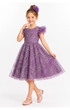 Mnk Baby & Kids Floare Kız Çocuk Abiye Elbise M00850 Mor Mnk Baby & Kids Floare Kız Çocuk Abiye Elbise M00850 Mor