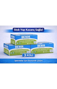 Bezos Professional Z Katlamalı Dispenser Havlu 2 Katlı %100 Selüloz 20x22 Cm 3 Koli 36 Paket Bezos Professional Z Katlamalı Dispenser Havlu 2 Katlı %100 Selüloz 20x22 Cm 3 Koli 36 Paket