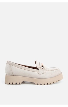Yaya Kadın Bej Süet Toka Detaylı Kalın Taban Loafer Yaya Kadın Bej Süet Toka Detaylı Kalın Taban Loafer