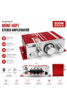 Mini Anfi 800w Pmpo 12v Bluetooth Usb Sd Fm Radio Pk-6102