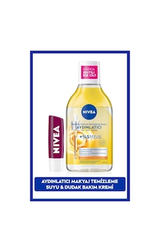 Nivea Aydınlatıcı Micellar Makyaj Temizleme Suyu 400 ML + Böğürtlen Dudak Bakım Kremi 4.8 G Nivea Aydınlatıcı Micellar Makyaj Temizleme Suyu 400 ML + Böğürtlen Dudak Bakım Kremi 4.8 G