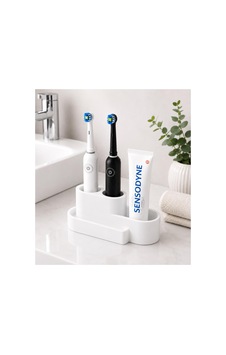 Şarjlı Diş Fırçası Ve Macun Stant Organizer Modern 3d Tasarım Renk Çeşitleri Mevcut Beyaz Beyaz Şarjlı Diş Fırçası Ve Macun Stant Organizer Modern 3d Tasarım Renk Çeşitleri Mevcut Beyaz Beyaz
