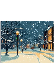 Gece Kar Yağışı Baskılı Mouse Pad 22x18 Cm Gece Kar Yağışı Baskılı Mouse Pad 22x18 Cm
