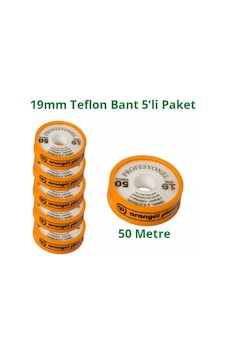 Arangül Teflon Bant Sızdırmazlık 19mm X 50 Metre 5 Adet