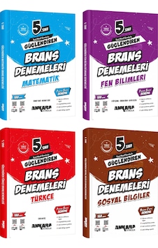 Ankara 2025 5. Sınıf Matematik + Türkçe + Fen + Sosyal Güçlendiren Branş Denemeleri Seti 4 Kitap Ankara 2025 5. Sınıf Matematik + Türkçe + Fen + Sosyal Güçlendiren Branş Denemeleri Seti 4 Kitap