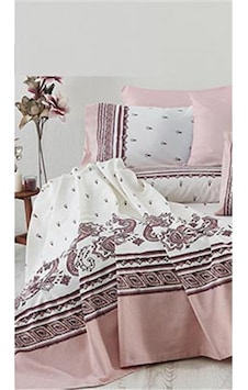 Cotton Life Çift Kişilik Nevresim Takımı Paisley Pembe Desenli