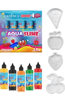 Aqua Slime - Kendin Yap Oyuncak Seti - Tatlı Meyveler Seti 5x90ml