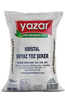 Yazar Kristal Beyaz Toz Şeker 10 KG