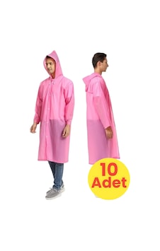 Tezzgelsin Erkek Rüzgar Geçirmez Yağmurluk 10 Adet Pembe Tezzgelsin Erkek Rüzgar Geçirmez Yağmurluk 10 Adet Pembe