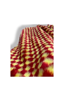 Damalı Sarı Kırmızı Galatasaray Peluş Kumaş 100x150 Cm Tekstil, Ev Tekstili Kırmızı Beyaz Kırmızı Beyaz
