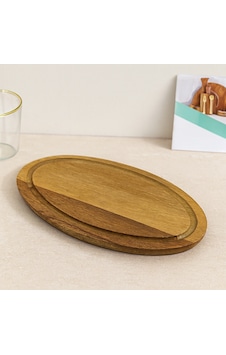 Akasya Oval Ahşap Servis Tepsisi Kenar Kanallı 24.8x13.8x1.4 Cm Acı Kahve Akasya Oval Ahşap Servis Tepsisi Kenar Kanallı 24.8x13.8x1.4 Cm Acı Kahve
