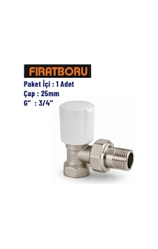 Fırat Pp Düz Radyatör Vana 25mm, 3/4'', 1 Adet, 7b92025191