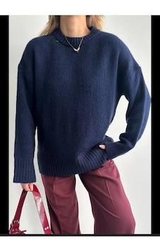 Kozia Outdoors Bisiklet Yaka Oversize Triko Kazak Lacivert Kozia Outdoors Bisiklet Yaka Oversize Triko Kazak Lacivert