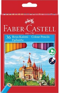 Faber-Castell 36 Renk Boya Kalemi,Canlı ve Parlak Renkler,Kırılmaya Dayanıklı Uçlar,Ergonomik Tasarım, Karton Kutu Faber-Castell 36 Renk Boya Kalemi,Canlı ve Parlak Renkler,Kırılmaya Dayanıklı Uçlar,Ergonomik Tasarım, Karton Kutu