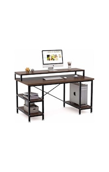 Zizuva Tasarım 95x60x140cm Ceviz Ev Ofis Bilgisayar Metal Raflı Çalışma Masası Ahşap - Siyah Zizuva Tasarım 95x60x140cm Ceviz Ev Ofis Bilgisayar Metal Raflı Çalışma Masası Ahşap - Siyah