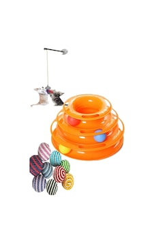 Tr Tineke 3'lü Set Kedi Oyuncağı: 3 Katlı Oyuncak, Vantuzlu Kedi Oyun Oltası Ve İp Sarma Top Tr Tineke 3'lü Set Kedi Oyuncağı: 3 Katlı Oyuncak, Vantuzlu Kedi Oyun Oltası Ve İp Sarma Top