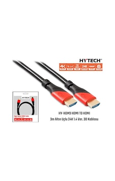 Hytech Hy Hdm3 HDMI To HDMI 3M Altın Uçlu 24K 1.4 Ver 3D Kablosu Hytech Hy Hdm3 HDMI To HDMI 3M Altın Uçlu 24K 1.4 Ver 3D Kablosu